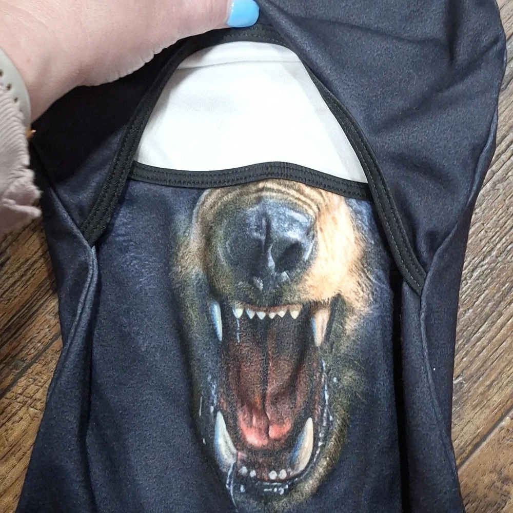 Black Bear Print Balaclava